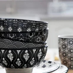 Vancasso, Haruka Porzellan Geschirrservice, 32-teilig Rund Kombiservice Geschirrset Tafelservice Für 8 Personen, Schwarz -Küchenzauber Günstiges Geschäft eab79a12daeb0b13ba635c5acb3d1f4f