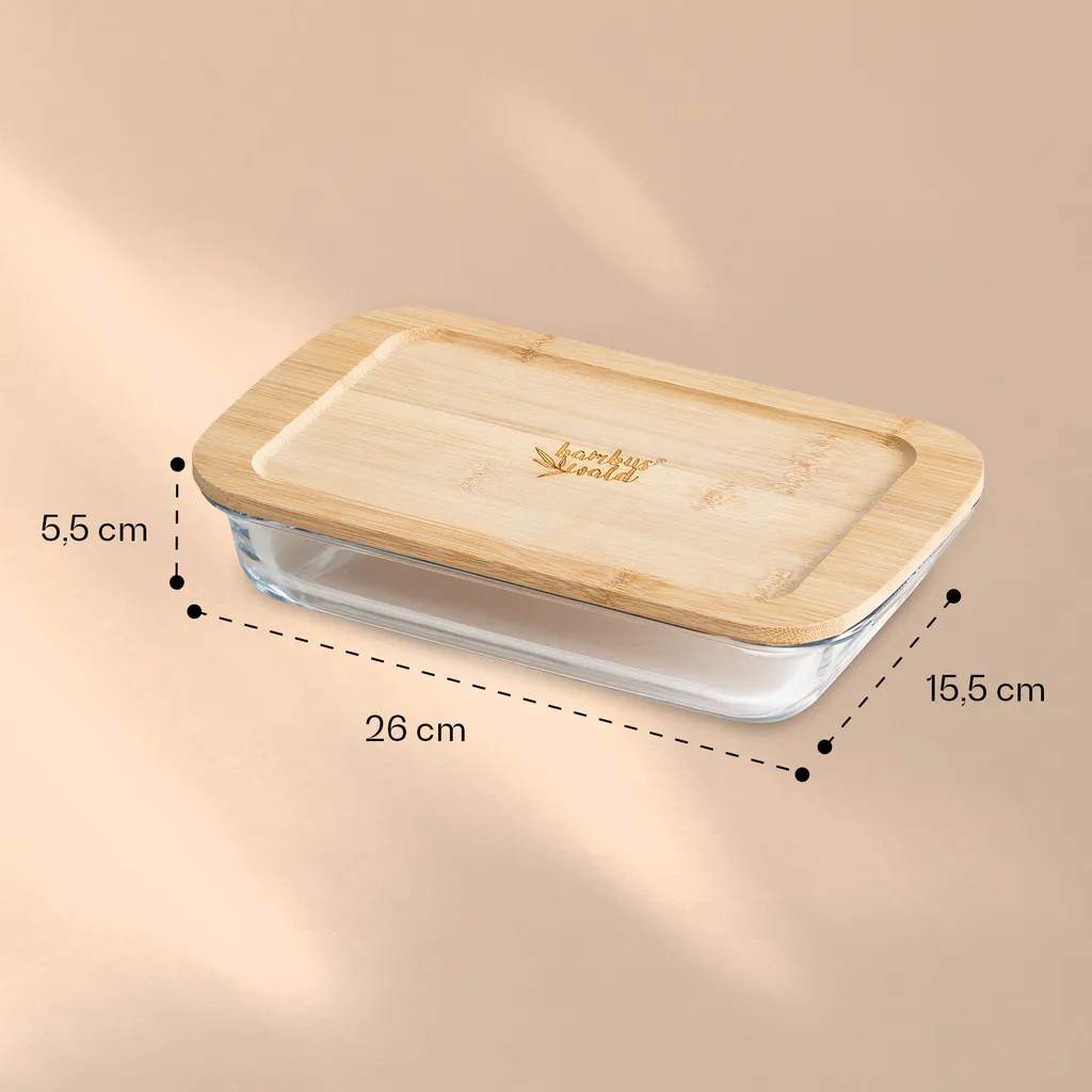 Klarstein Bambuswald Aufschnittbox Mit Deckel , 1 Liter , 2er Set , Glas & Bambus , Hitzebeständig , Spülmaschinenfest , Stapelbar 6 Klarstein Bambuswald Aufschnittbox Mit Deckel , 1 Liter , 2er Set , Glas & Bambus , Hitzebeständig , Spülmaschinenfest , Stapelbar – Bild 6