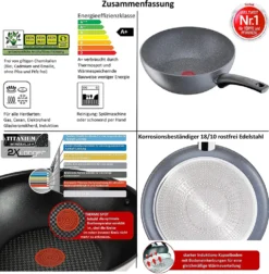 Tefal G13409 Healthy Wokpfanne Induktion 28cm -3 Tlg, Edelstahl Wok Bratpfanne Antihaft-beschichtet, Spülmaschinenfest, Rutschfester Griff, Für Alle Herdarten -Küchenzauber Günstiges Geschäft ebf245edb4f0962a06a8a9b04bf4a4e0
