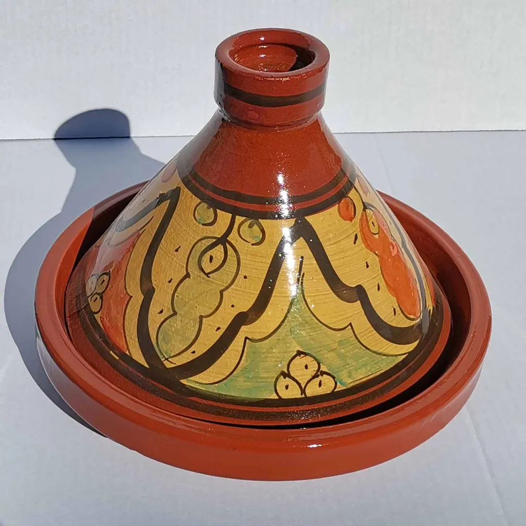 Marokkanische Tajine Doukala 34 Cm Glasiert | Kochen Für 4-6 Personen | Handbemalte Tagine Aus Marokko 1 Marokkanische Tajine Doukala 34 Cm Glasiert | Kochen Für 4-6 Personen | Handbemalte Tagine Aus Marokko