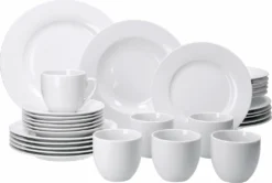 Van Well Trend 30-tlg. Kombiservice Weiß Für 6 Personen, Tafelservice + Kaffeeservice