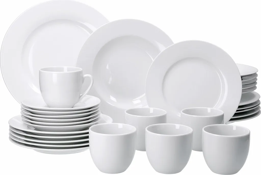 Van Well Trend 30-tlg. Kombiservice Weiß Für 6 Personen, Tafelservice + Kaffeeservice 1 Van Well Trend 30-tlg. Kombiservice Weiß Für 6 Personen, Tafelservice + Kaffeeservice