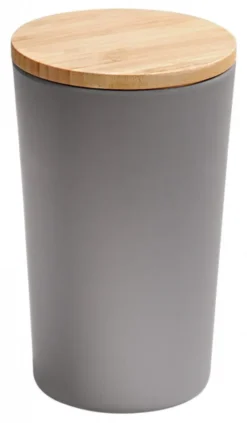 KESPER Vorratsdose, Kunststoff Mit Bambusdeckel, Grau, Ø 11,5 Cm, Höhe: 18,7 Cm, 32601 -Küchenzauber Günstiges Geschäft f087bc171afe219cc8a8d639e4344dcc