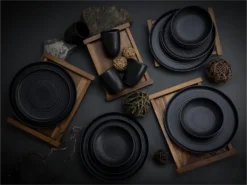 CreaTable 23860 Kombiservice Uno Für 4 Personen, Steinzeug, Schwarz (1 Set, 16-teilig) -Küchenzauber Günstiges Geschäft f224a9b75839e4389bf2cdd8adf66157