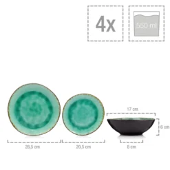 Sänger SÄNGER Steingut Geschirrset Palm Beach, Tafelservice & Servierplatten Set 23 Teilig Für 4 Personen -Küchenzauber Günstiges Geschäft f3730a2a207c6c4e5824c53071a94108