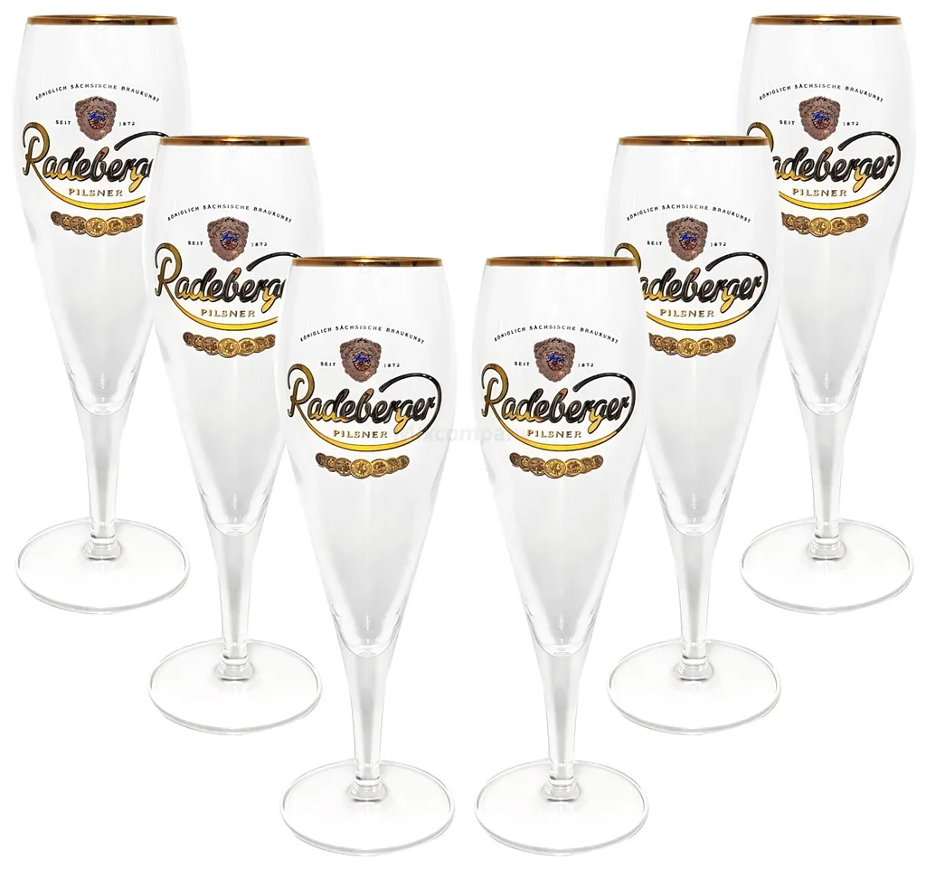Radeberger Pilsener Bierpokal Glas Gläser-Set - 6x Pilstulpen 0,3l Geeicht 1 Radeberger Pilsener Bierpokal Glas Gläser-Set - 6x Pilstulpen 0,3l Geeicht