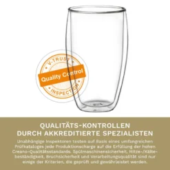 Creano Doppelwandiges Thermoglas 400ml „DG-SH“, Großes Doppelwandglas Aus Borosilikatglas, Doppelwandige Kaffeegläser, Teegläser, Latte Gläser 4er Set -Küchenzauber Günstiges Geschäft f9ba8fbb52f66c9f03f9a509e3e9c3ef