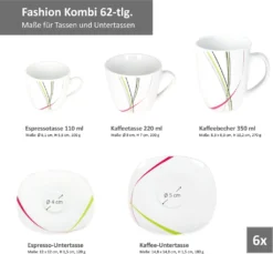 Kombiservice 62 Tlg. Fashion, Eckige Form -Küchenzauber Günstiges Geschäft f9f51f2db21b553d6f5b5eeb6d2928fb