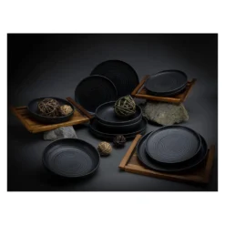 CreaTable 23861 Tafelservice Uno Für 4 Personen, Steinzeug, Schwarz (1 Set, 12-teilig) -Küchenzauber Günstiges Geschäft fa4f735742f9a087df3b4b0005972325