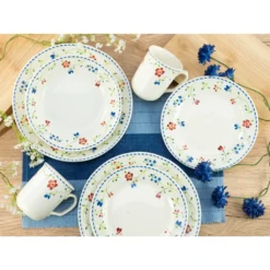 CreaTable 22910 Kombiservice Frida Für 4 Personen, Steingut, Mehrfarbig (1 Set, 16-teilig) -Küchenzauber Günstiges Geschäft fb62dc27576f002f13961a799a8e84f9