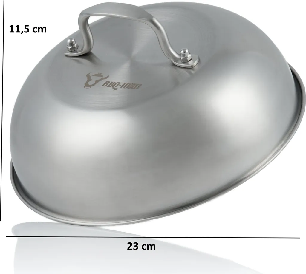 BBQ-Toro Edelstahl Wärmeglocke | Ø 23 Cm | Servierglocke, Glosche, Burgerglocke 3 BBQ-Toro Edelstahl Wärmeglocke | Ø 23 Cm | Servierglocke, Glosche, Burgerglocke – Bild 3
