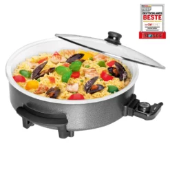 Clatronic PP 3570 C Elektropfanne XXL Partypfanne Elektrisch Mit Keramikbeschichtung Und Glas-Deckel,Ø 42 Cm Elektrische Multifunktionspfanne, Schwarz -Küchenzauber Günstiges Geschäft ff7df68bc9a0be211dc4e720794452f4